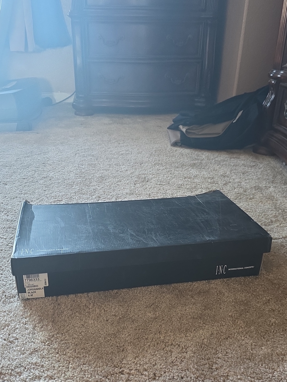 INC International Concepts Black Shoe Box with Side Logo